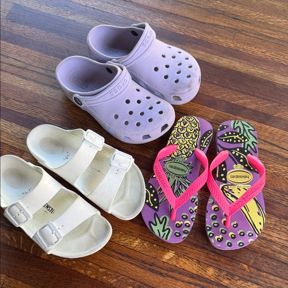 Girls Crocs, Birkenstocks and Havaianas Bundle - Picture 1 of 5